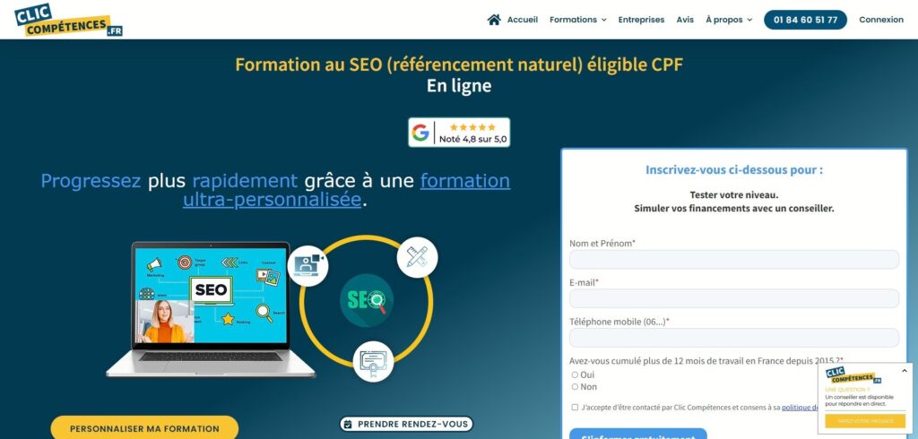 formation seo faf clic competences
