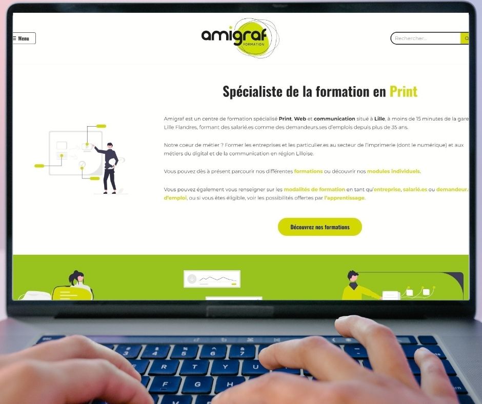 Formation SEO à Lille par AMIGRAF - Association des Métiers et Industries Graphiques pour la Formation Professionnelle (AMIGRAF - Association des Métiers et Industries G)
 : Management des réseaux - Rédactionnel à l'écran - SEO - Emailing/Newsletter